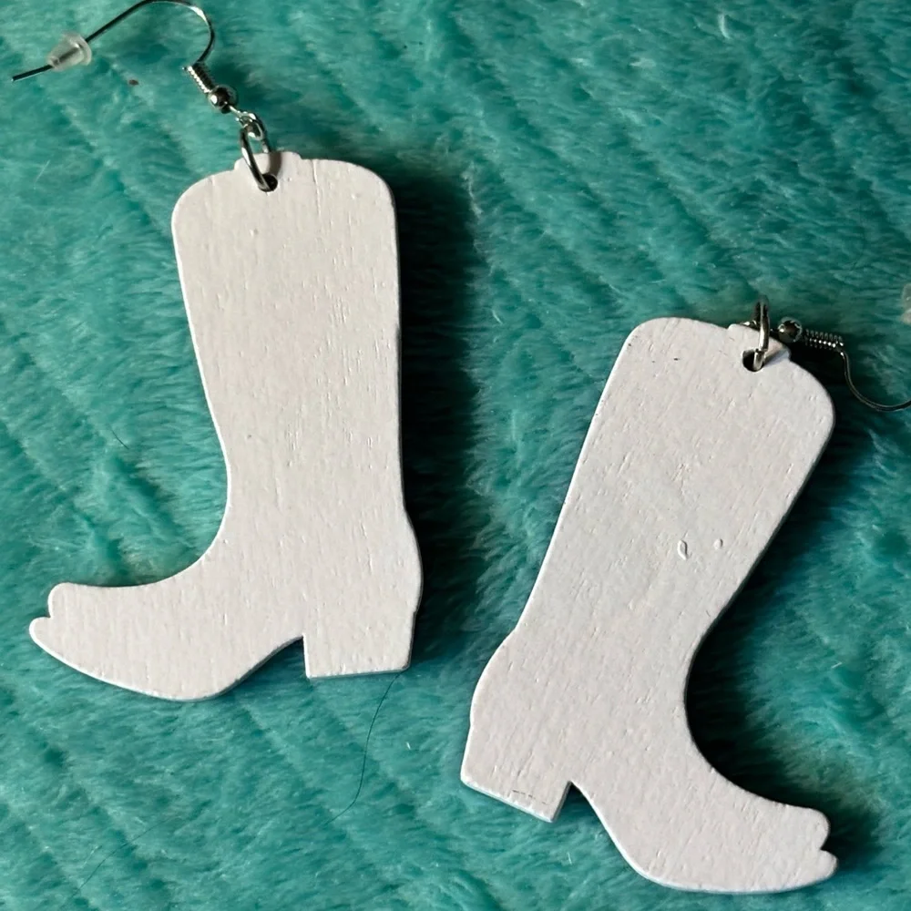 Pink and Purple Boot Earrings - Picture 3 of 3